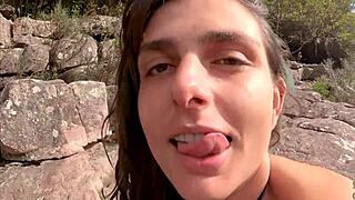 Lost Trail Leads to Pounding Hot Brunette's Wet Pussy in Forest