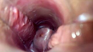 close-up vaginal orgasm throbs intensely