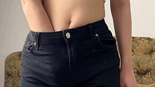 Cute 18yo maiskii fingers tight pussy rips clothes fucks dildo wet