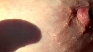 hairy mature slut flashes fat tits in garden