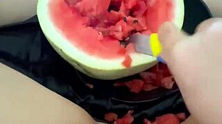 Arab Teen Shoves Watermelon in Tight Pussy for Extreme Food Fetish Orgasms