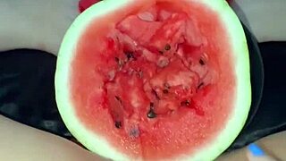 Arab Teen Shoves Watermelon in Tight Pussy for Extreme Food Fetish Orgasms