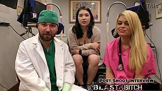 mina moon bends over in hospital gets face fucked and pussy creampied pov