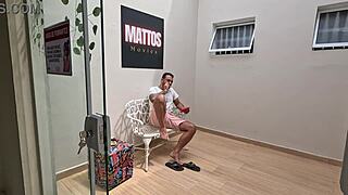 cleaning tight in skimpy outfit gets mouthful cum?