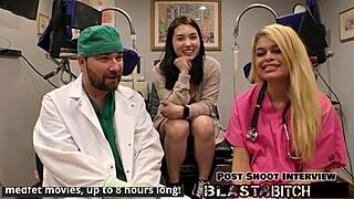 mina moon bends over in hospital gets face fucked and pussy creampied pov