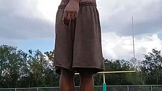 wanna see this cute brunette dorm workout with her fit daddy figure?