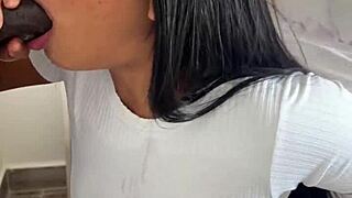 we love using this huge dildo to satisfy our couple desires homemade