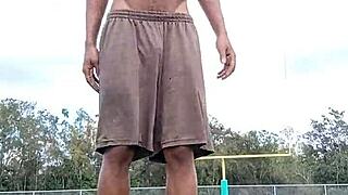 wanna see this cute brunette dorm workout with her fit daddy figure?