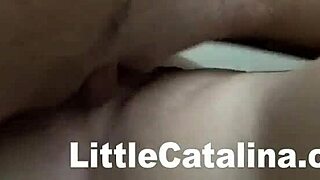 Damn, Little Catalina Rubs Tits with Hot Lesbian Lover!