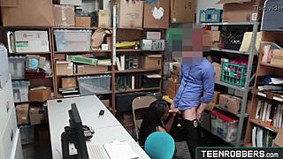 burglar ebony teen bent over fucked doggystyle for shoplifting crimes