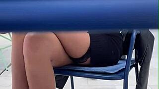 Risky public flashing turns to POV teen sex