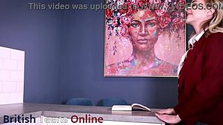 blonde student in lingerie stockings deepthroats cum swallows first time homemade blowjob