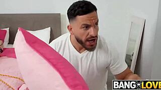 Naughty Blonde Stepdaughter Muff Dives Stepfather's Cock and Tits Tease