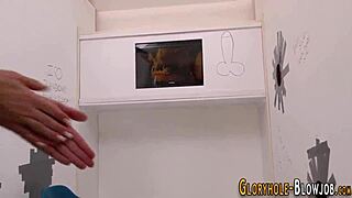 Busty Skank Deepthroats Sucks Massive Big Black Cock Gloryhole Facial Cumshot