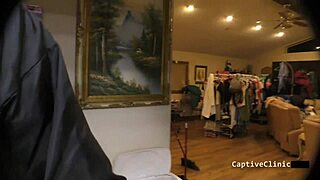 Nurse jewel in latex gloves handcuffs patient for pussy spanking humiliation