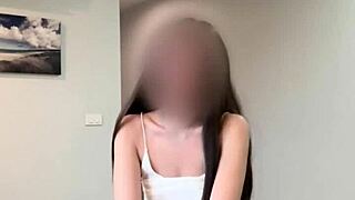 Cute Asian Teen Rides Cock for Belly Cumshot Creampie