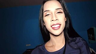 Big fake tits asian ladyboy nanny bareback assfucked to mouth raw by thick cock