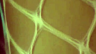 JENNY WELCH RIDES COCK IN PINK FISHNET PANTYHOSE!