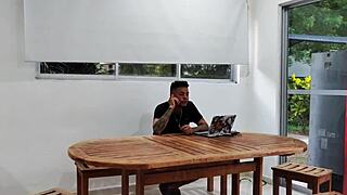 Colombian housewife cooks up skinny brunette wife fuck with husband