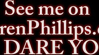 Redhead milf Lauren Phillips kneels sucking big cock to facial cumshot in hotel room