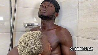 iman spicy bends over in hot bath for doggystyle pussy pounding