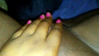 Skinny fingers plunge deep in dripping wett pussy