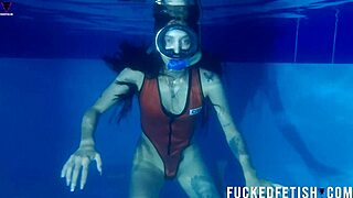Helen Star Underwater Mask Dive Flaunts Skinny Latina Natural Tits Pool Tease