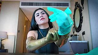 intense asmr latex glove fetish grips you tight!