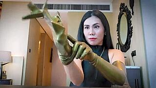 intense asmr latex glove fetish grips you tight!
