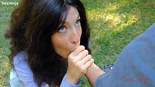 scared curvy influencer bends over takes big cock instead of forest bear