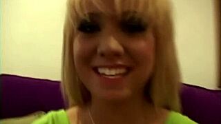 sweet blonde babe chats then rides cock hard in pov casting