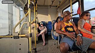 married woman teases stranger on bus then fucks his big cock hard