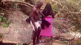 perfect boobs on that village girl, getting fucked rough by the stream...