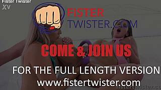 hey laura and cayla are fisting each other's gaping pussies with toys