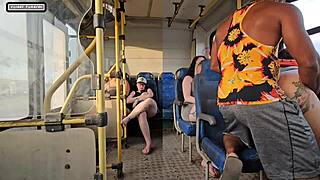 married woman teases stranger on bus then fucks his big cock hard