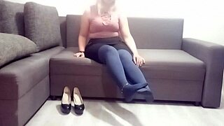 Gorgeous wife chills solo while hubby stays away