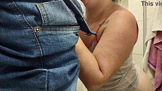 wife flirts hard with electrician sneaks shower play past oblivious husband