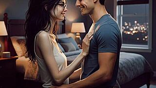 plain girl with glasses gets licked and fucked in erotic ia tale