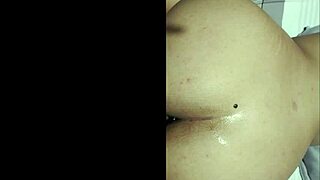 sexy latina with huge tits and small waist plays with anal toy first time in bedroom