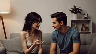 plain girl with glasses gets licked and fucked in erotic ia tale