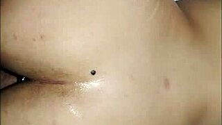 sexy latina with huge tits and small waist plays with anal toy first time in bedroom