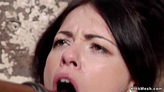 oh man i'm hogtied choking on dildo while beauty fucks me rough...