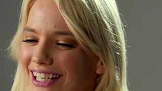 Sexy Blonde Milf Strips Lingerie for Intense Solo Masturbation