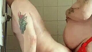 girlfriend kelly pegs mark's ass to mouth kitchen shower closeup