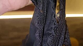POV dude finds stepmom panties jerks cock balls cumshot squatting tribute!!