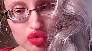 bimbo goddess in red lipgloss dominates webcam with financial fetish talk