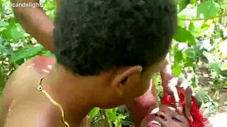 Watch this juicy african slut deepthroat monster cock before getting facefucked hard!