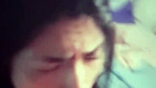 The glasses slut delivers excellent blowjobs to her friend