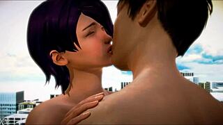 giant couple starts with deep kisses then goes wild fucking