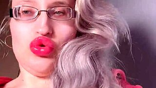 bimbo goddess in red lipgloss dominates webcam with financial fetish talk
